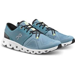 On Running On Cloud X 3 Running Shoe - Pewter & White