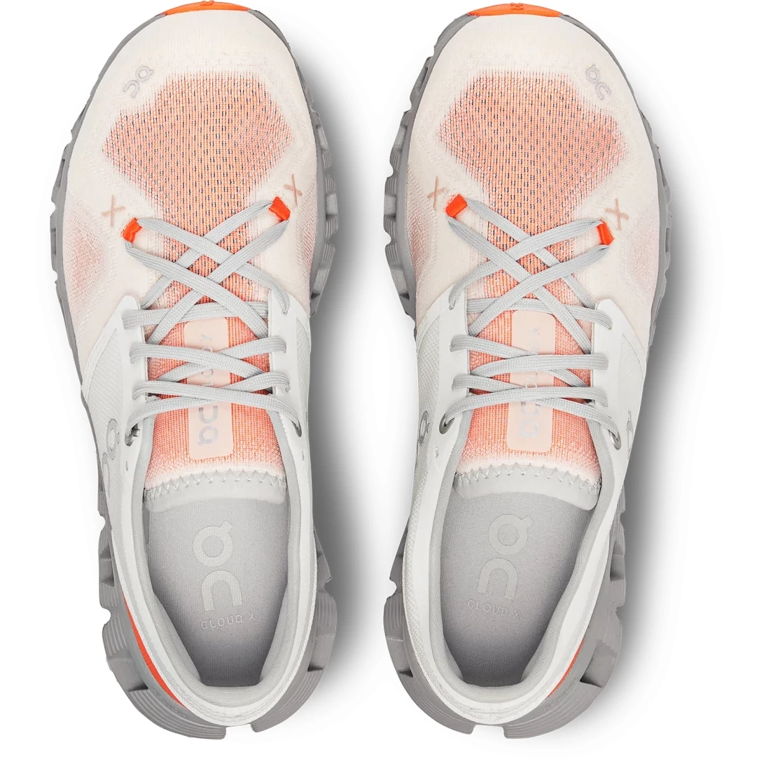 On Running On Cloud X 3 Women Running Shoe - Ivory & Alloy - Image 4