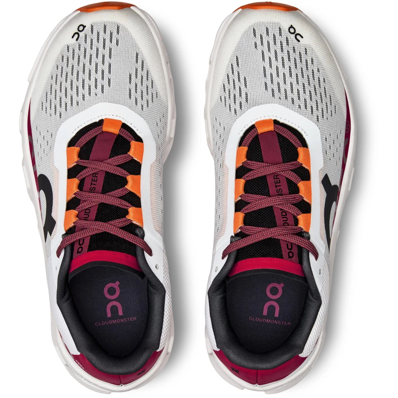 On Running On Cloudmonster Women's Running Shoes - Undyed-White & Aurora - Image 5