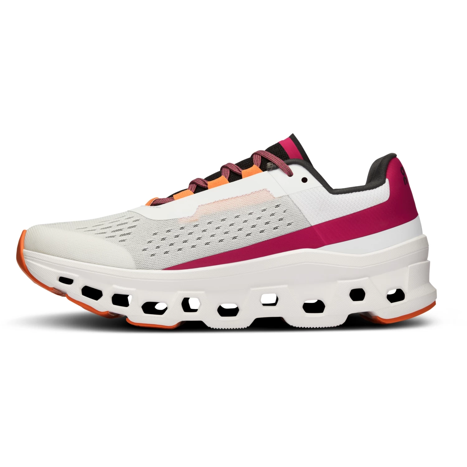 On Running On Cloudmonster Women's Running Shoes - Undyed-White & Aurora - Image 3