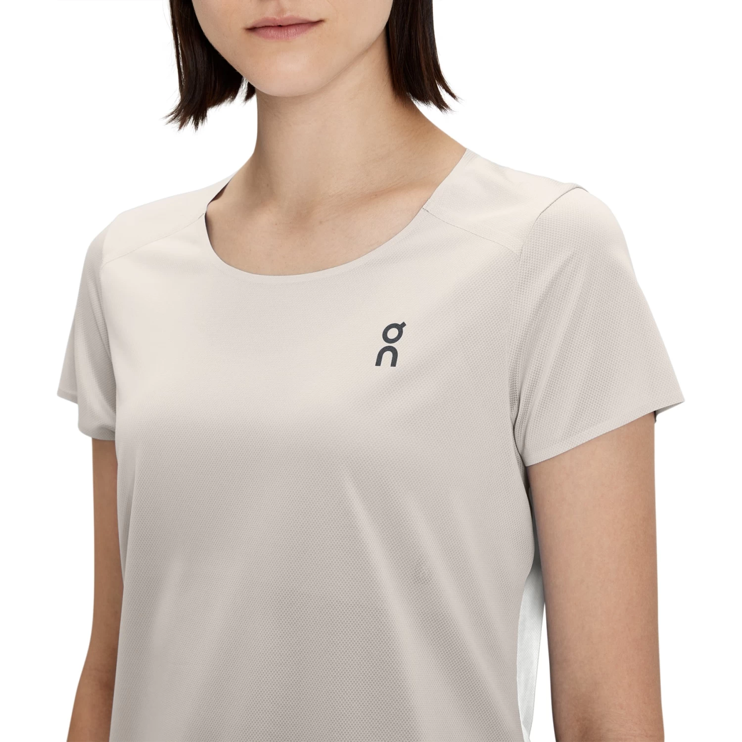On Running On Performance-T Women Running Shirt - Pearl & Undyed-White - Image 4