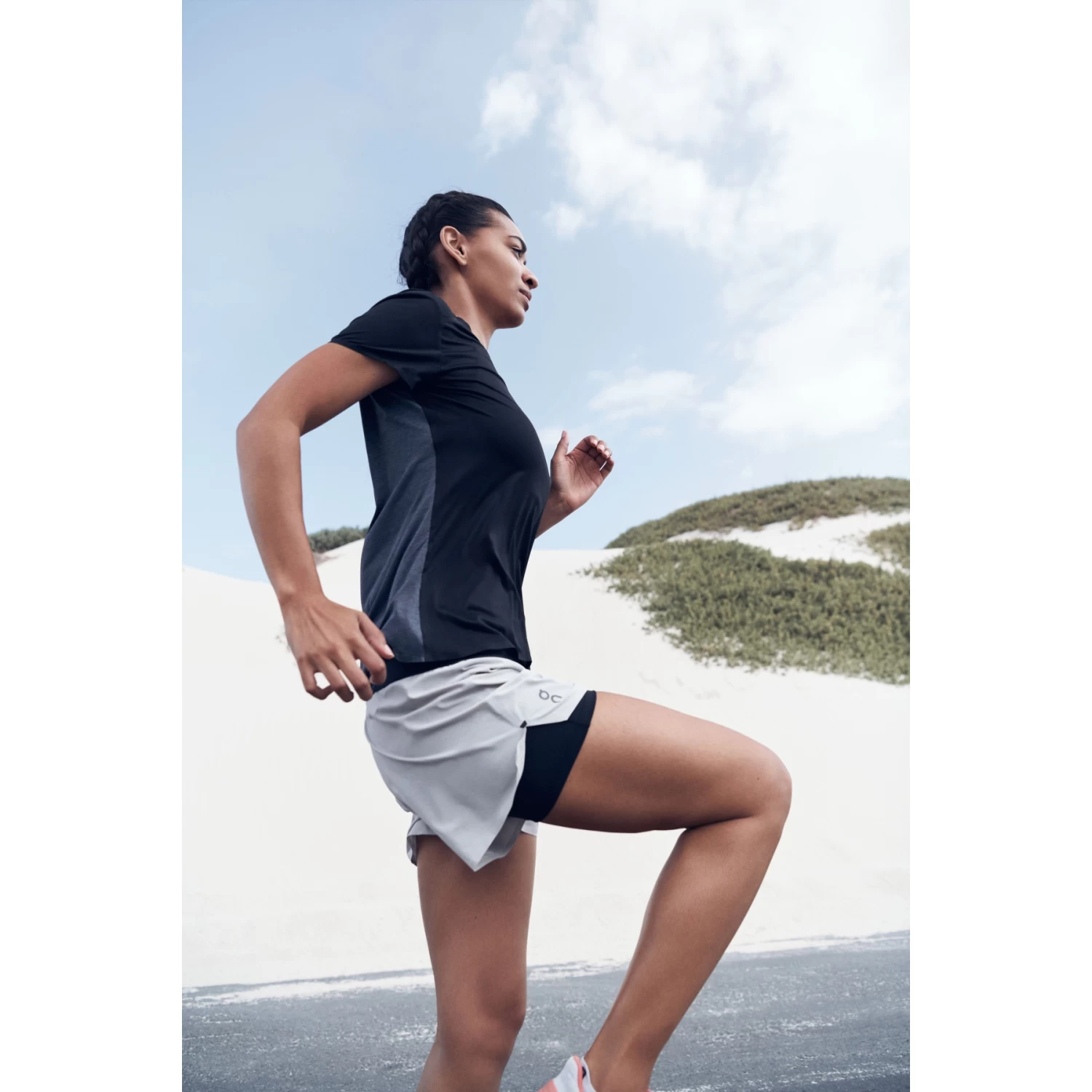 On Running Shorts Women - Glacier & Black - Image 8