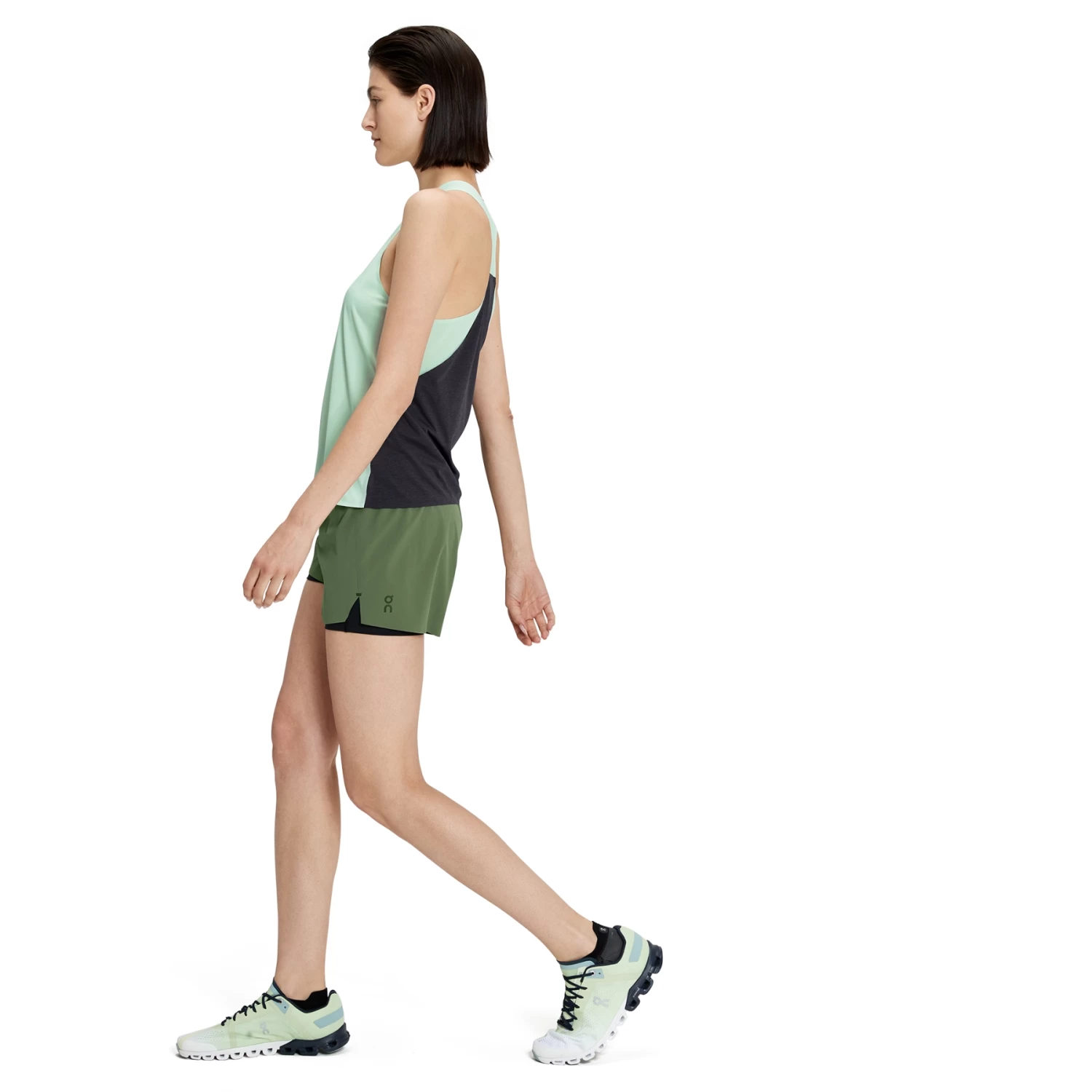 On Running On Tank-T Women Running Shirt - Creek & Black - Image 2