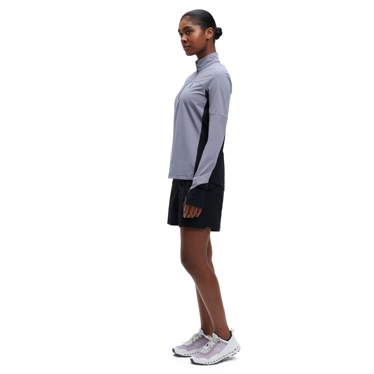 On Running On Trail Breaker Women Long Sleeve Running Shirt - Granite & Black - Image 2